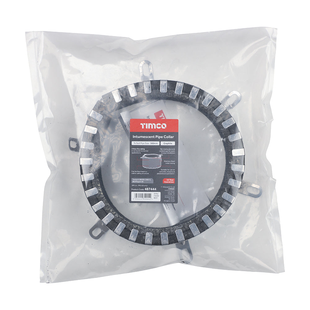 This is an image of Timco - Intumescent Pipe Collar Pipe Size 160mm - (1 Each Bag) 487444