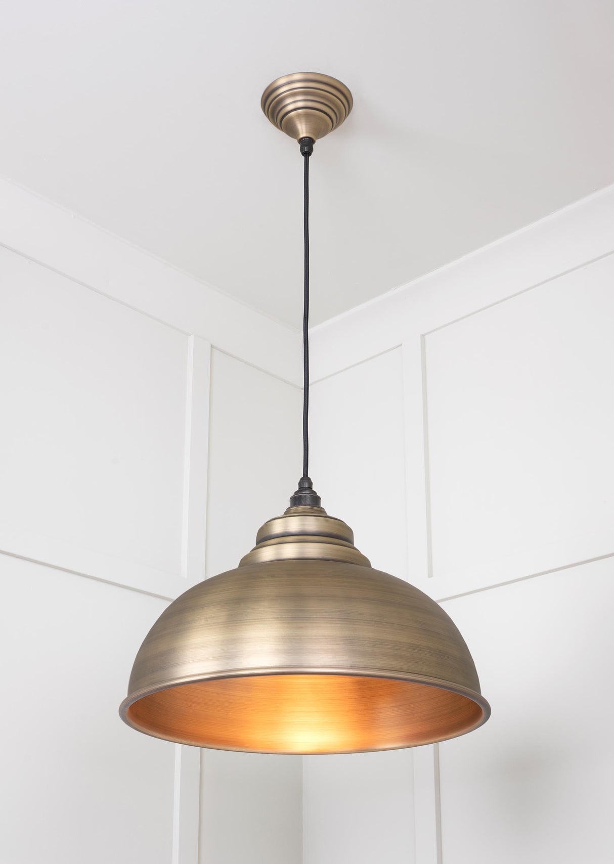 From The Anvil - Aged Brass Harborne Pendant | Sku. 49498 | Trade Door Handles.