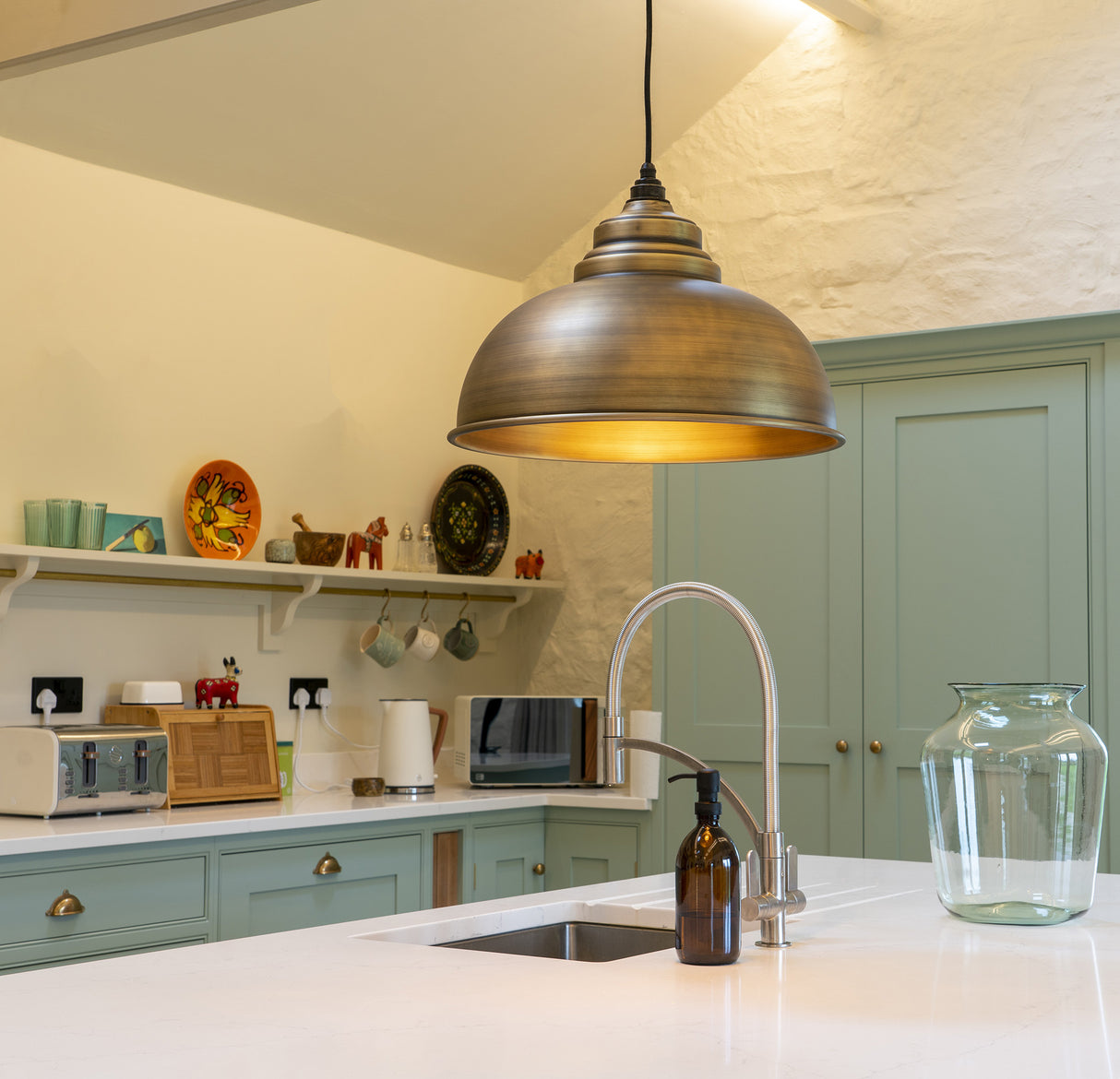 From The Anvil - Aged Brass Harborne Pendant | Sku. 49498 | Trade Door Handles.