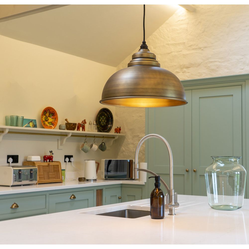 From The Anvil - Aged Brass Harborne Pendant | Sku. 49498 | Trade Door Handles.