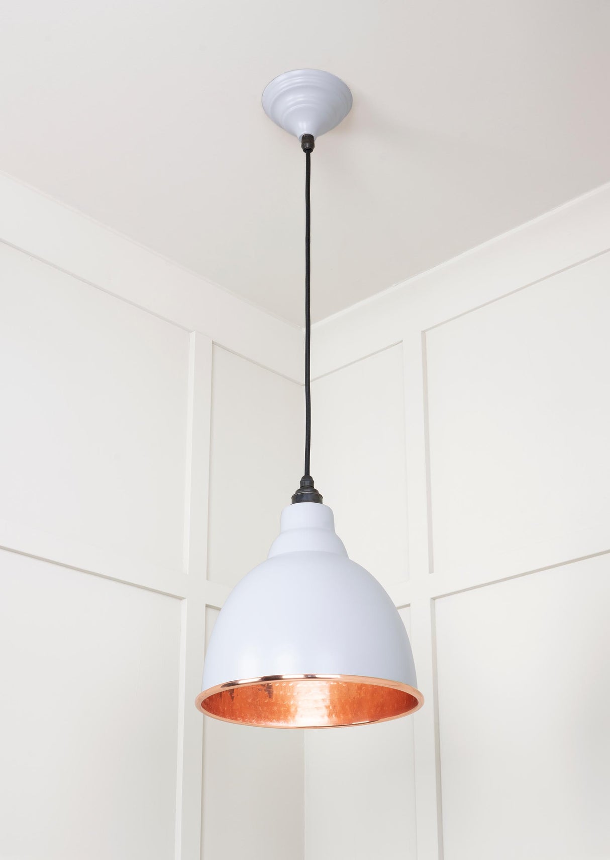 From The Anvil - Hammered Copper Brindley Pendant in Birch | Sku. 49500BI | Trade Door Handles.