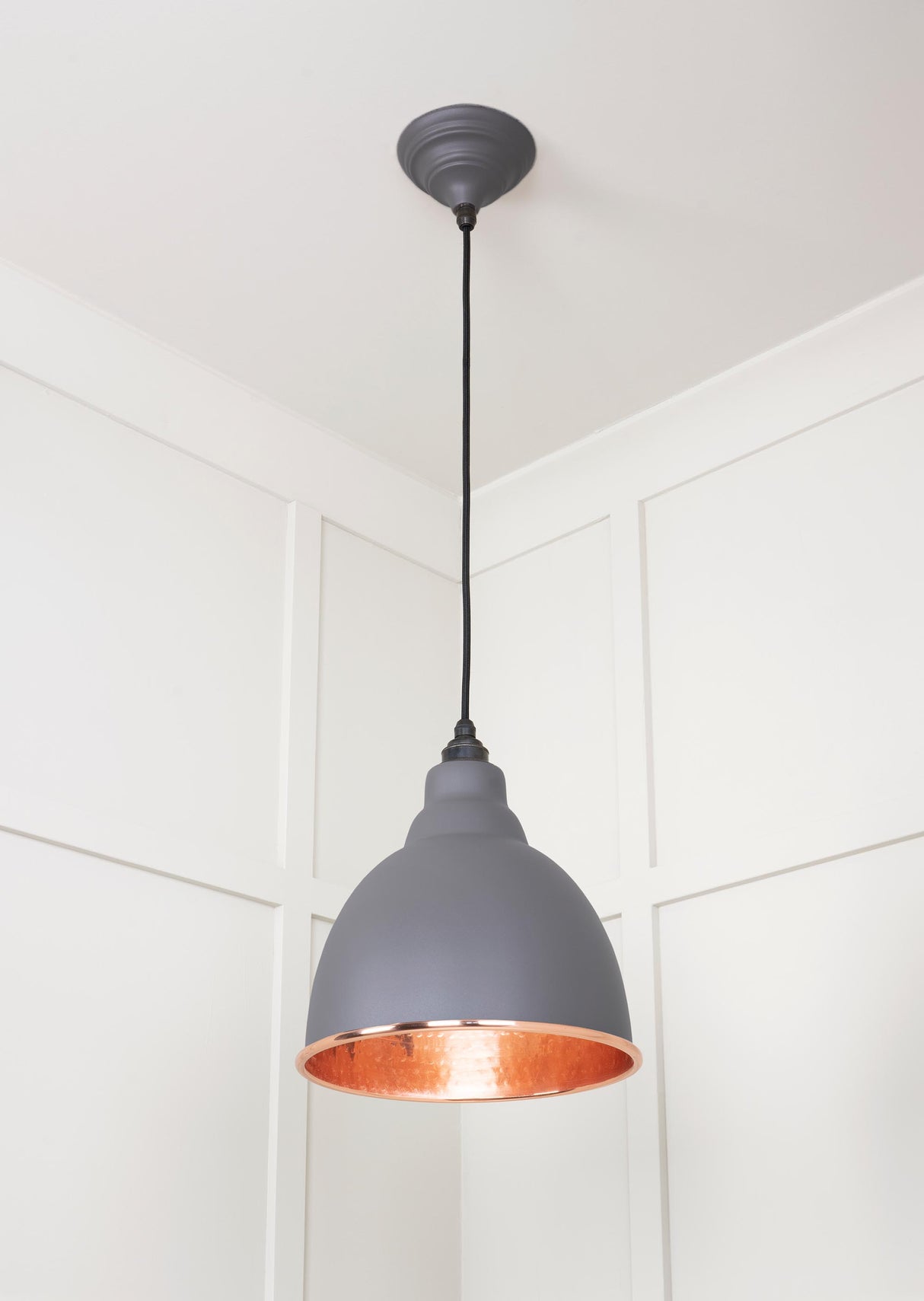 From The Anvil - Hammered Copper Brindley Pendant in Bluff | Sku. 49500BL | Trade Door Handles.