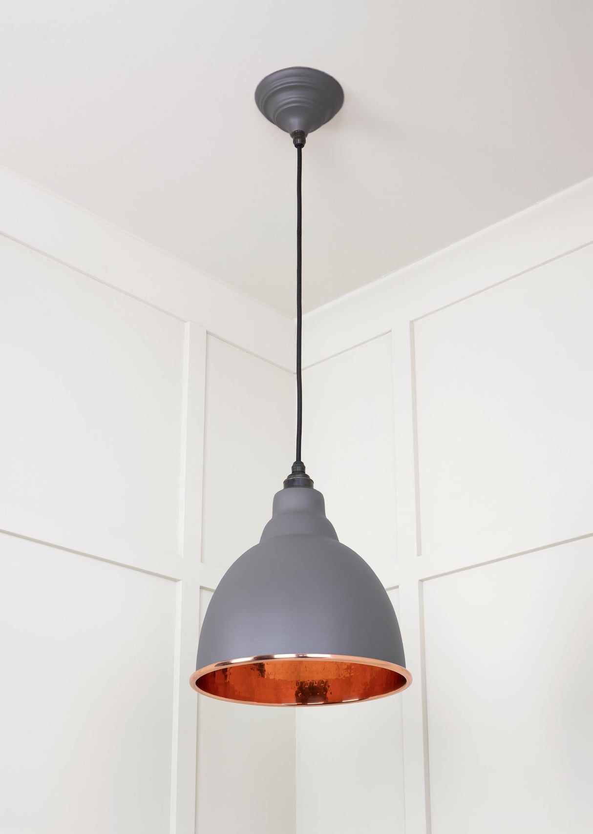 From The Anvil - Hammered Copper Brindley Pendant in Bluff | Sku. 49500BL | Trade Door Handles.