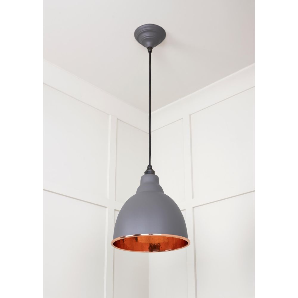 From The Anvil - Hammered Copper Brindley Pendant in Bluff | Sku. 49500BL | Trade Door Handles.