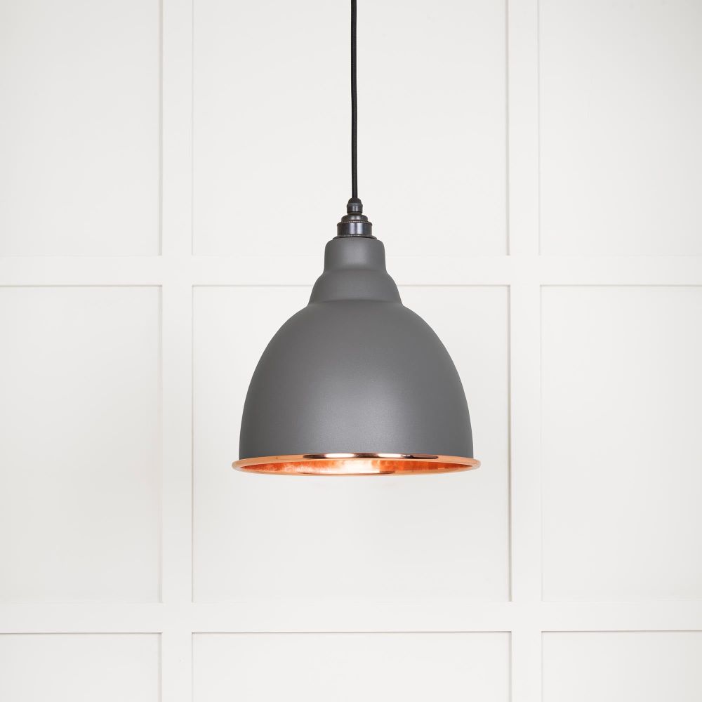From The Anvil - Hammered Copper Brindley Pendant in Bluff | Sku. 49500BL | Trade Door Handles.