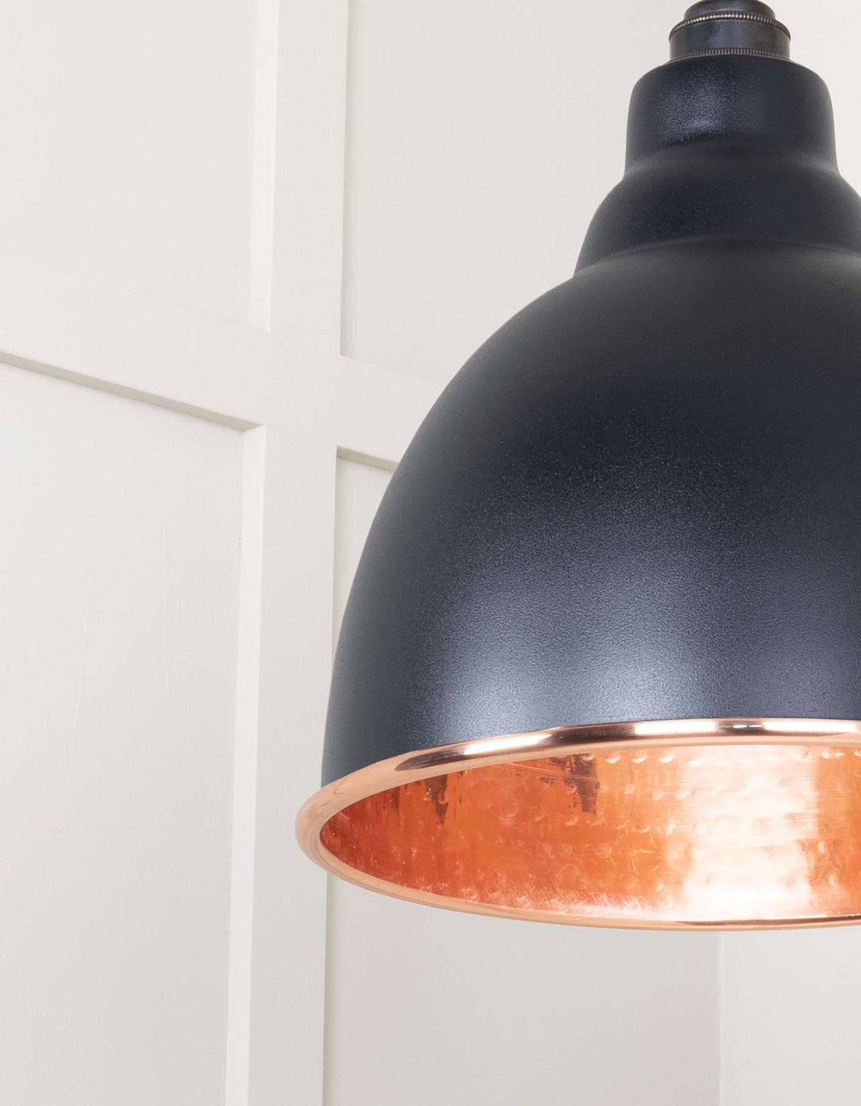 From The Anvil - Hammered Copper Brindley Pendant in Elan Black | Sku. 49500EB | Trade Door Handles.
