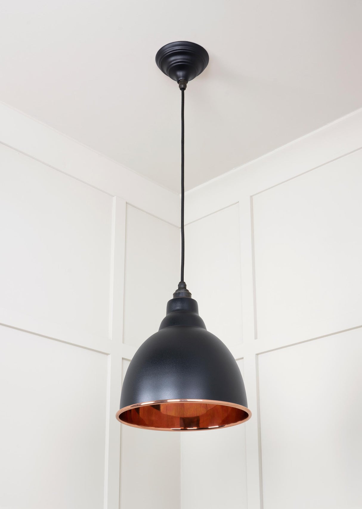 From The Anvil - Smooth Copper Brindley Pendant in Elan Black | Sku. 49500SEB | Trade Door Handles.