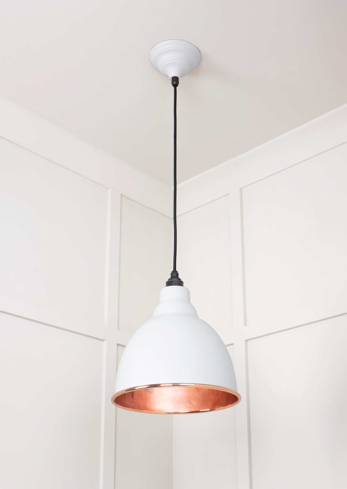 From The Anvil - Smooth Copper Brindley Pendant in Flock | Sku. 49500SF | Trade Door Handles.