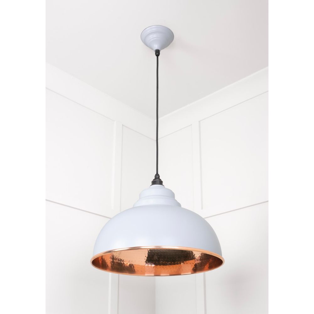 From The Anvil - Hammered Copper Harborne Pendant in Birch | Sku. 49501BI | Trade Door Handles.