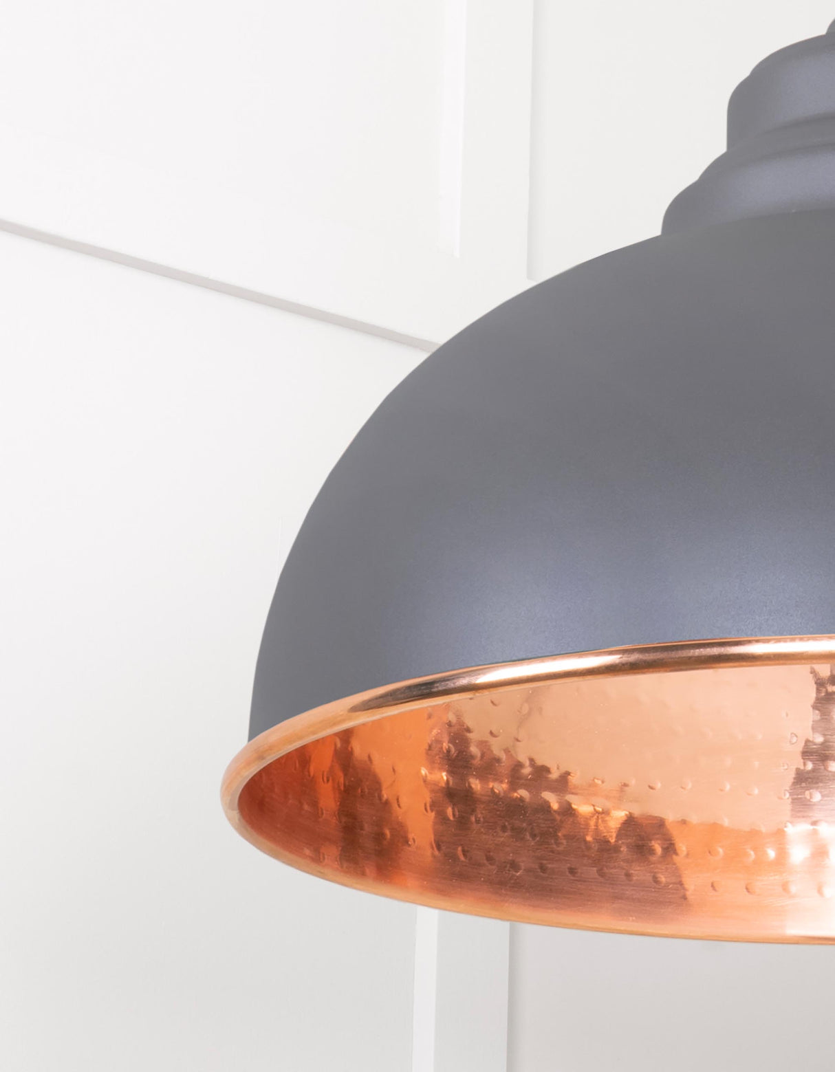 From The Anvil - Hammered Copper Harborne Pendant in Bluff | Sku. 49501BL | Trade Door Handles.