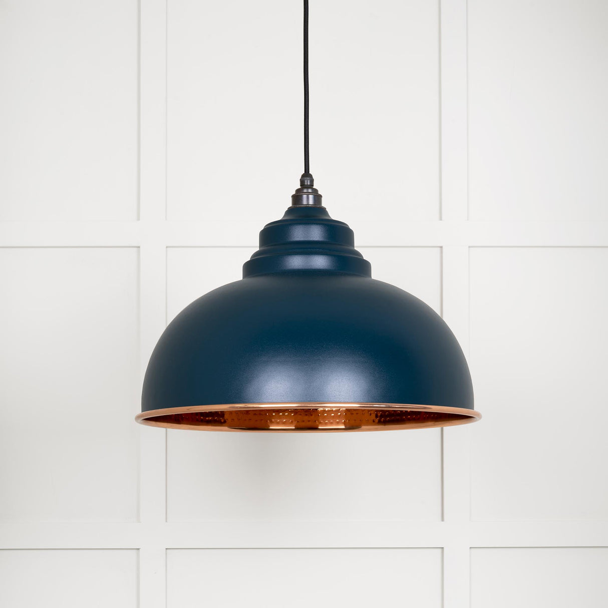 From The Anvil - Hammered Copper Harborne Pendant in Dusk | Sku. 49501DU | Trade Door Handles.