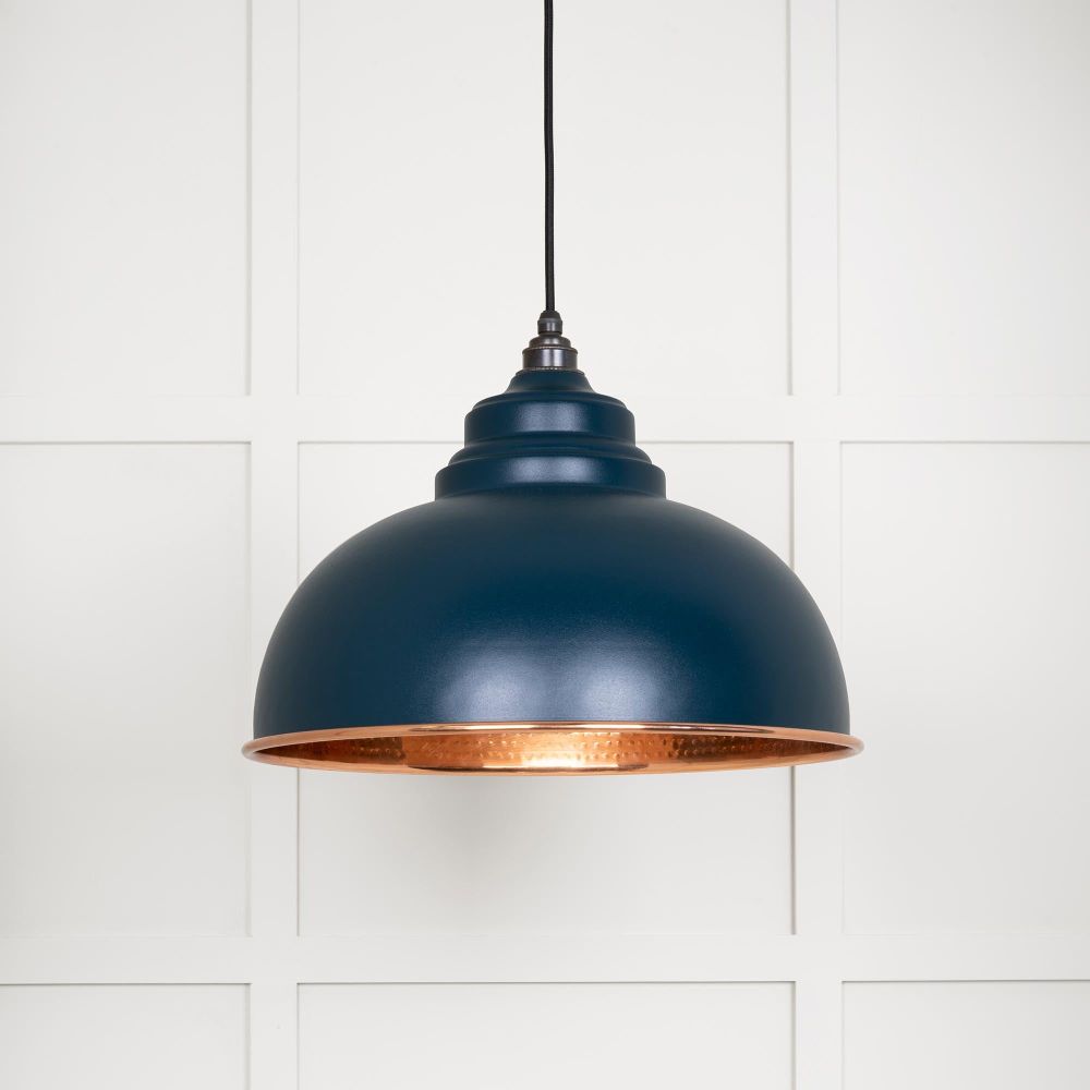 From The Anvil - Hammered Copper Harborne Pendant in Dusk | Sku. 49501DU | Trade Door Handles.