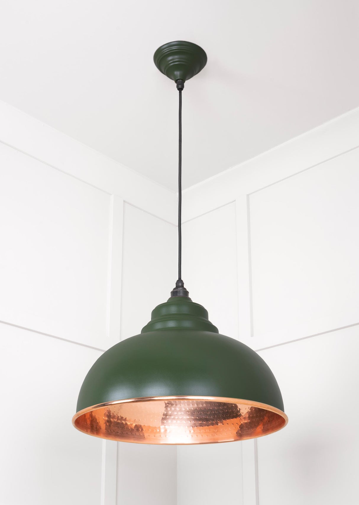 From The Anvil - Hammered Copper Harborne Pendant in Heath | Sku. 49501H | Trade Door Handles.