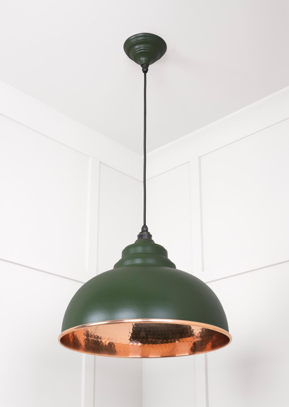 From The Anvil - Hammered Copper Harborne Pendant in Heath | Sku. 49501H | Trade Door Handles.