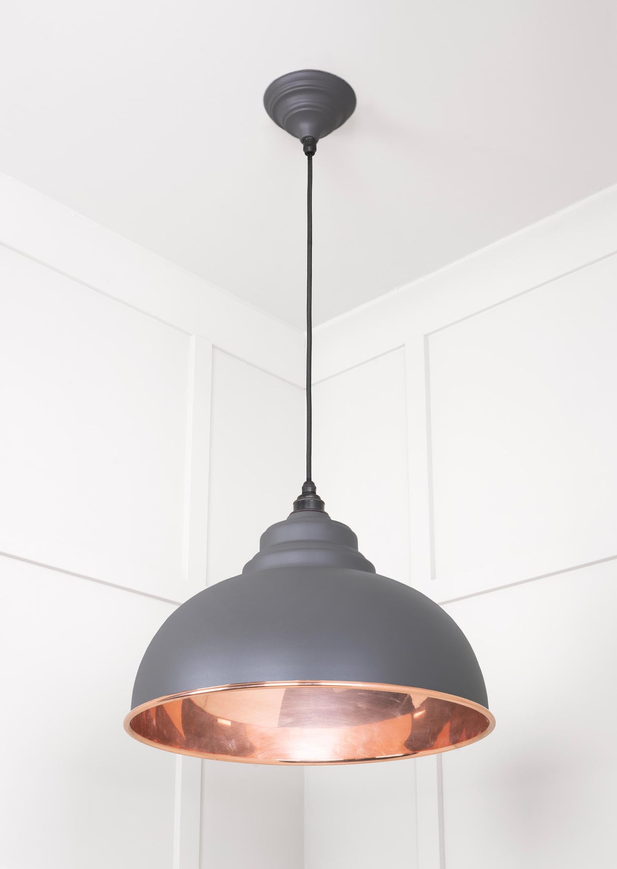 From The Anvil - Smooth Copper Harborne Pendant in Bluff | Sku. 49501SBL | Trade Door Handles.