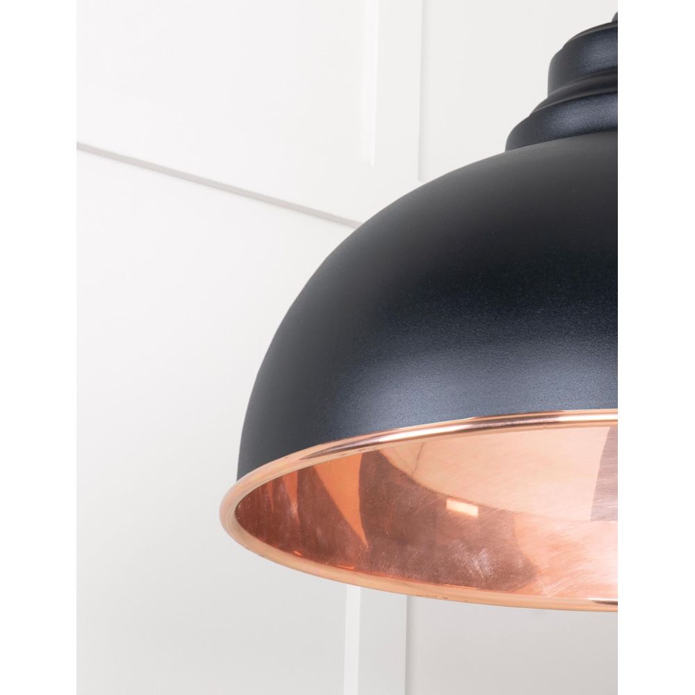 From The Anvil - Smooth Copper Harborne Pendant in Elan Black | Sku. 49501SEB | Trade Door Handles.