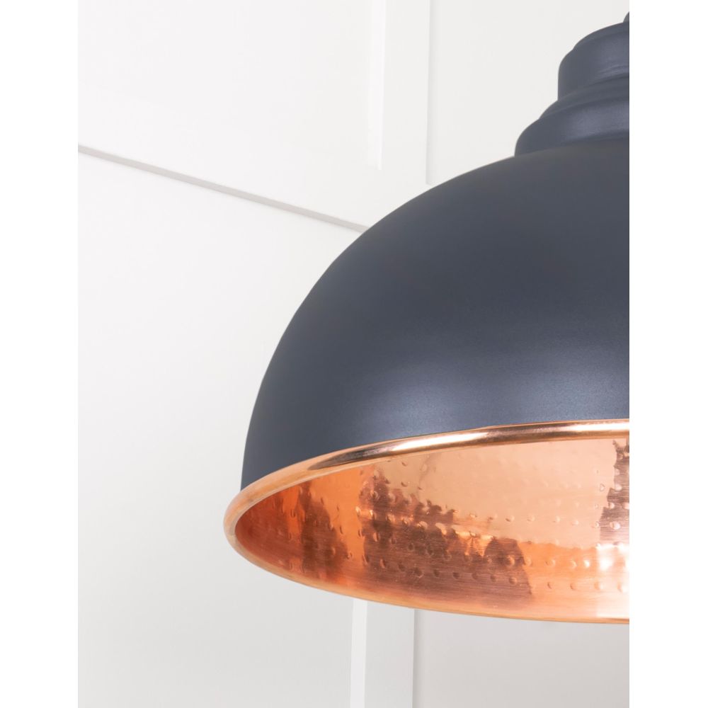 From The Anvil - Hammered Copper Harborne Pendant in Slate | Sku. 49501SL | Trade Door Handles.