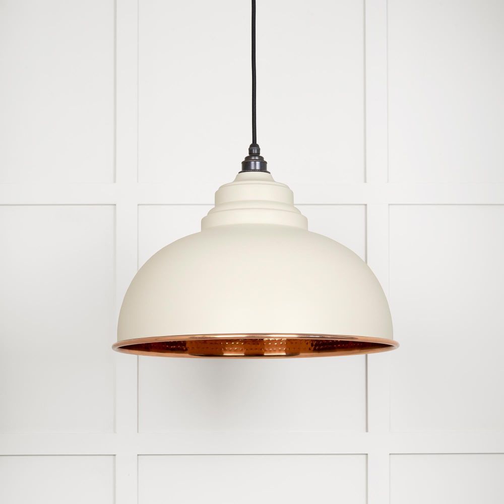From The Anvil - Hammered Copper Harborne Pendant in Teasel | Sku. 49501TE | Trade Door Handles.