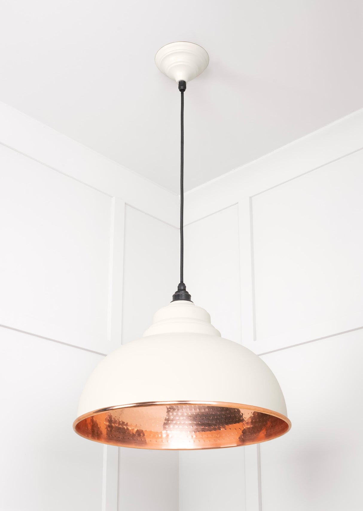 From The Anvil - Hammered Copper Harborne Pendant in Teasel | Sku. 49501TE | Trade Door Handles.