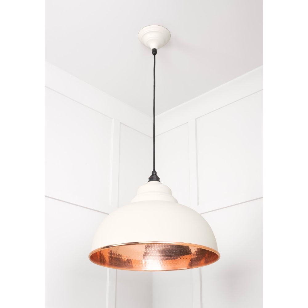 From The Anvil - Hammered Copper Harborne Pendant in Teasel | Sku. 49501TE | Trade Door Handles.
