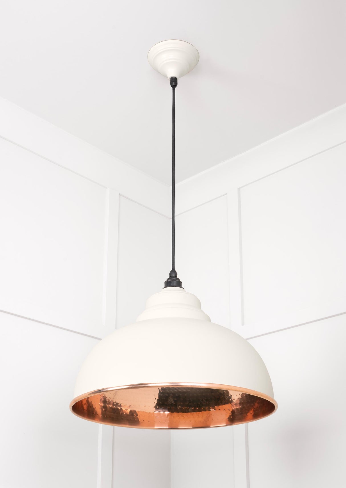From The Anvil - Hammered Copper Harborne Pendant in Teasel | Sku. 49501TE | Trade Door Handles.
