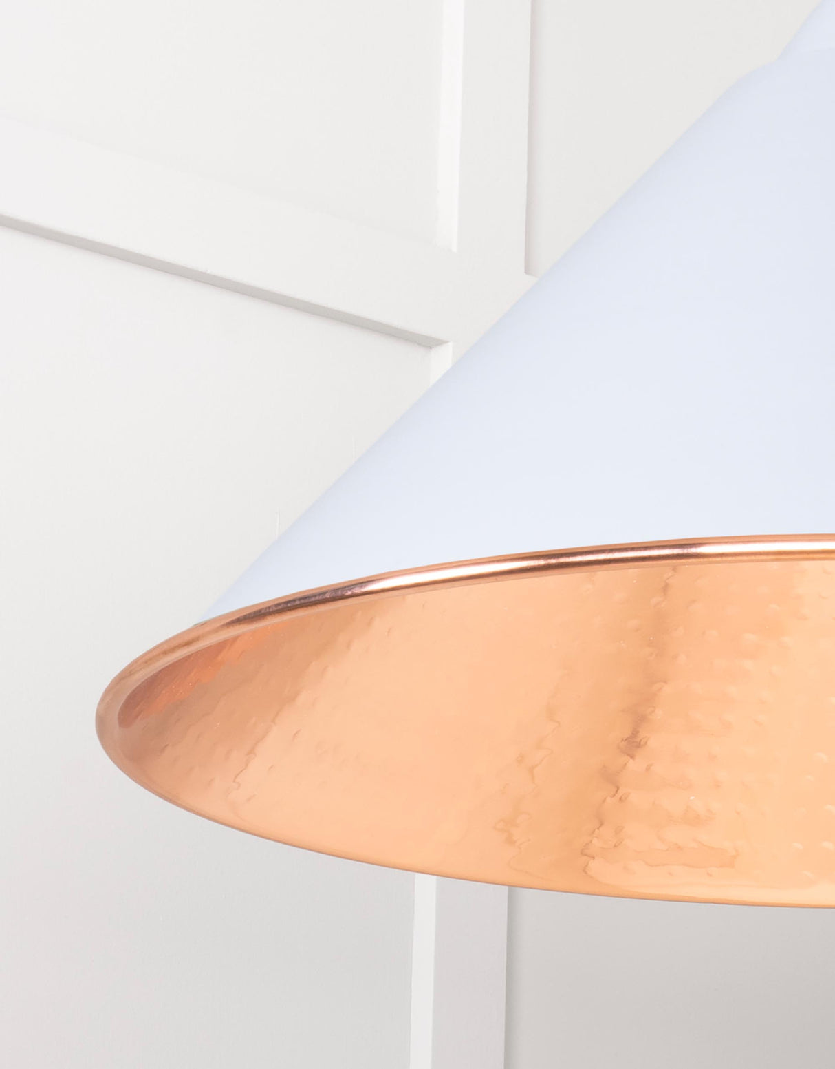 From The Anvil - Hammered Copper Hockley Pendant in Birch | Sku. 49503BI | Trade Door Handles.
