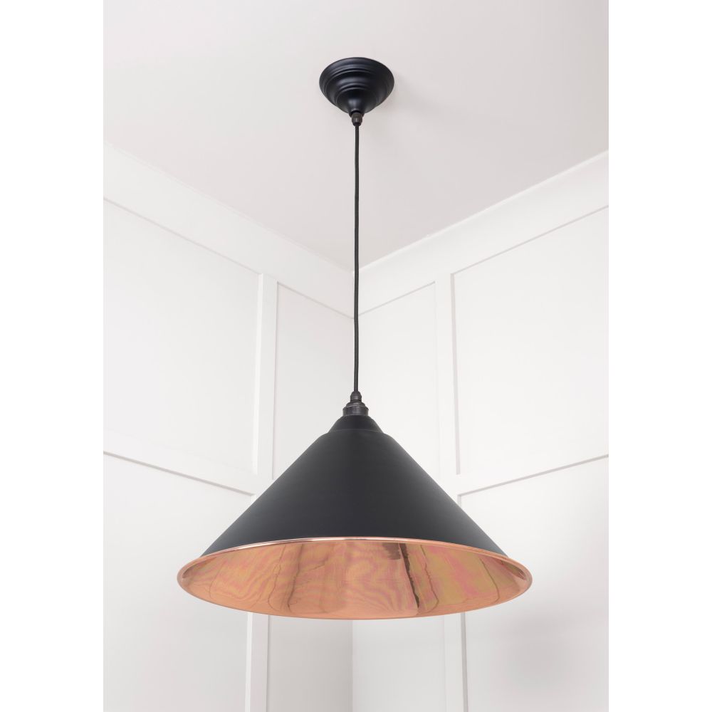 From The Anvil - Smooth Copper Hockley Pendant in Elan Black | Sku. 49503SEB | Trade Door Handles.