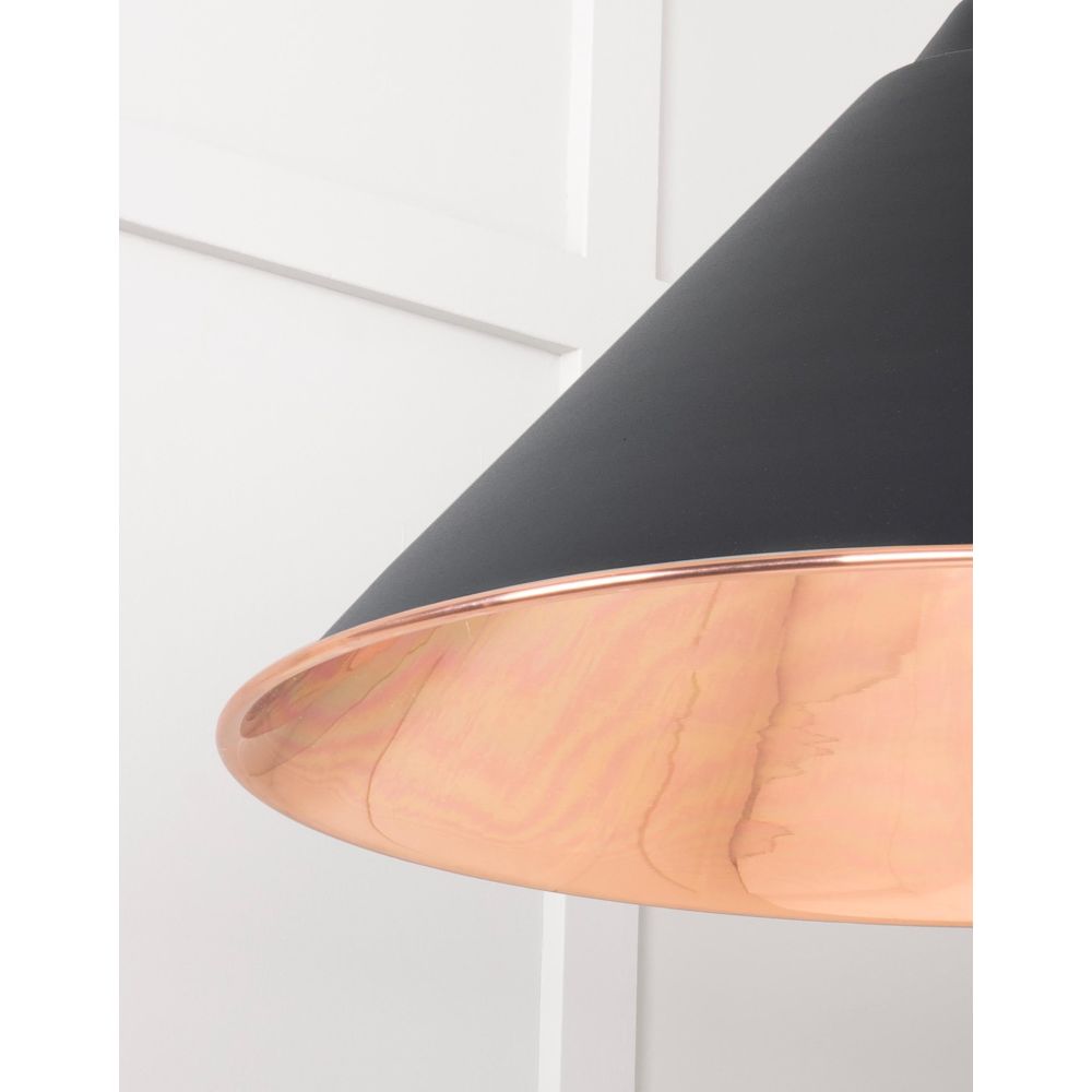From The Anvil - Smooth Copper Hockley Pendant in Elan Black | Sku. 49503SEB | Trade Door Handles.