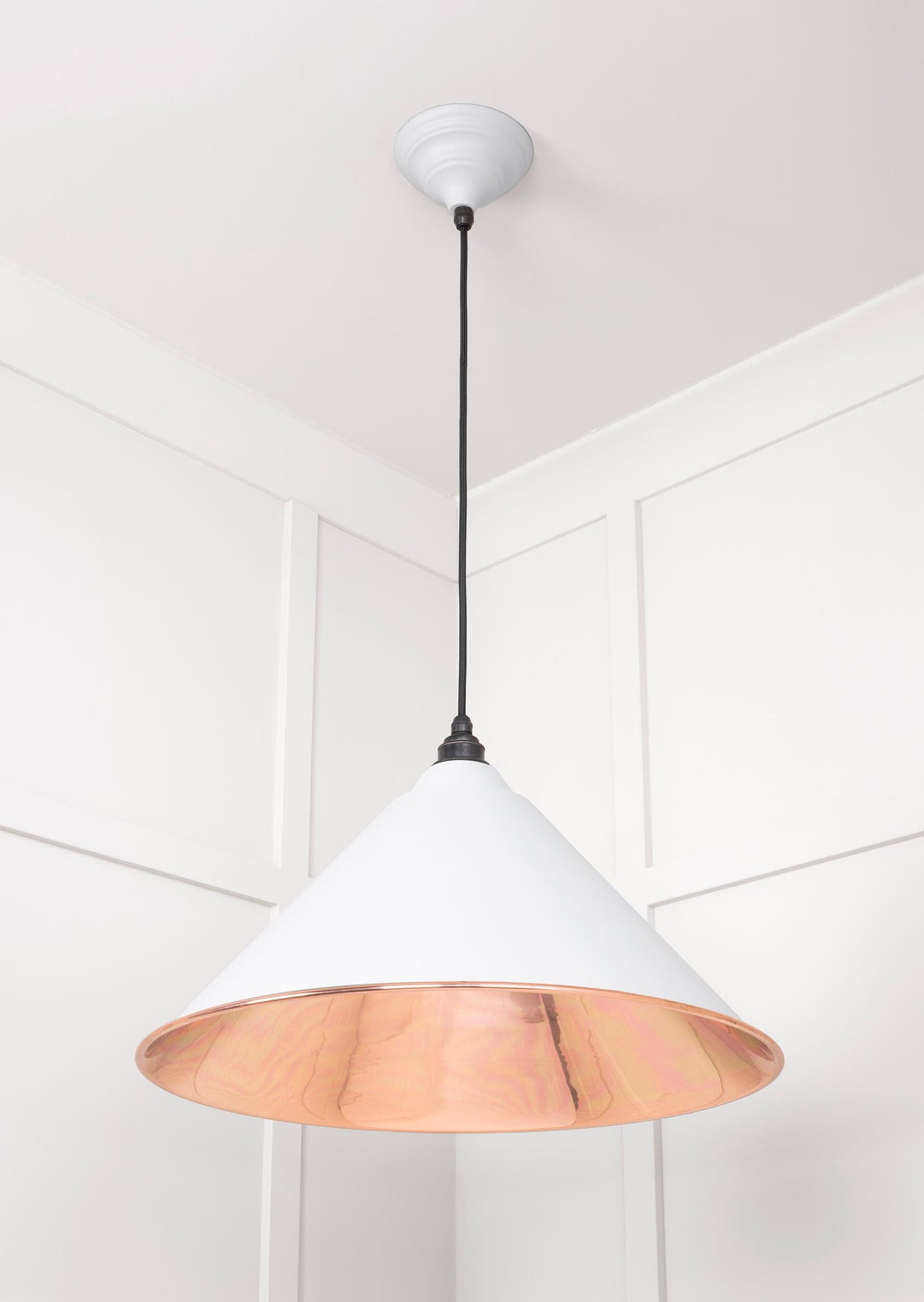 From The Anvil - Smooth Copper Hockley Pendant in Flock | Sku. 49503SF | Trade Door Handles.