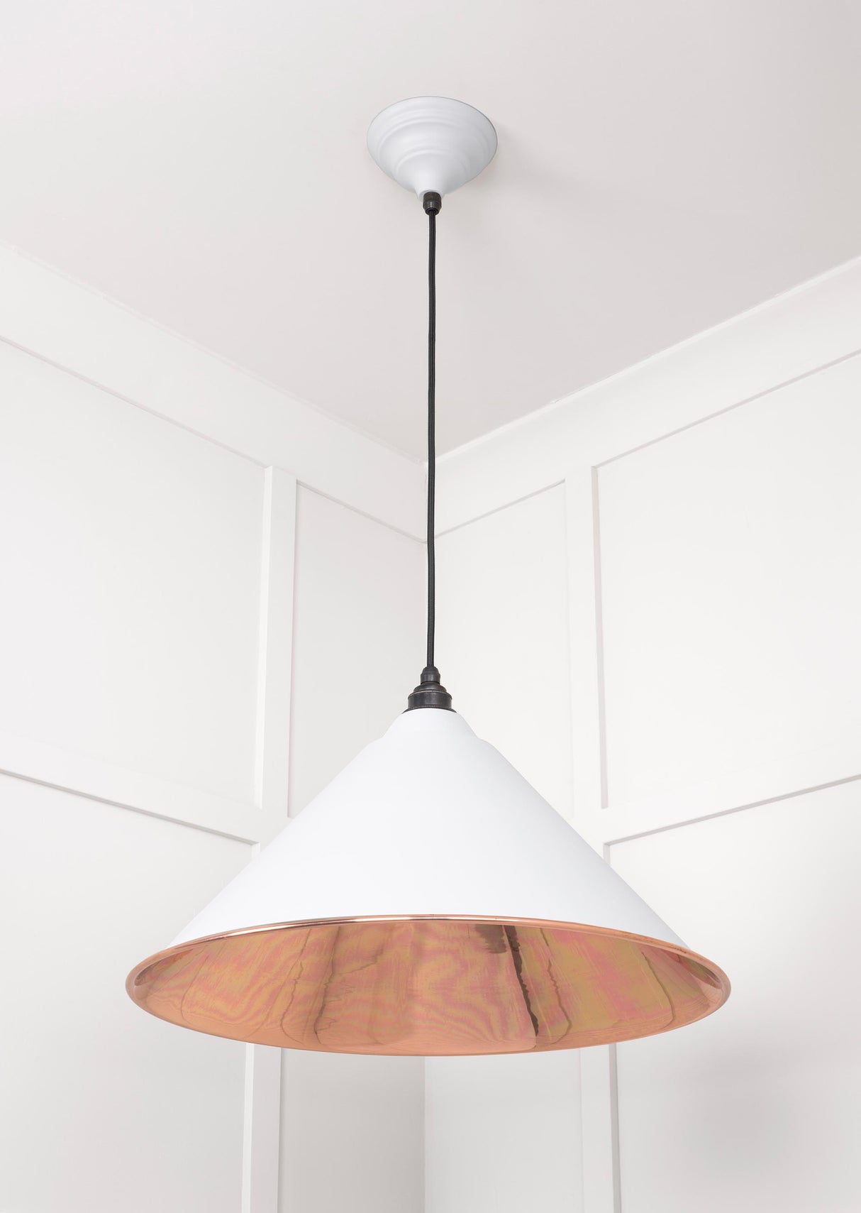 From The Anvil - Smooth Copper Hockley Pendant in Flock | Sku. 49503SF | Trade Door Handles.