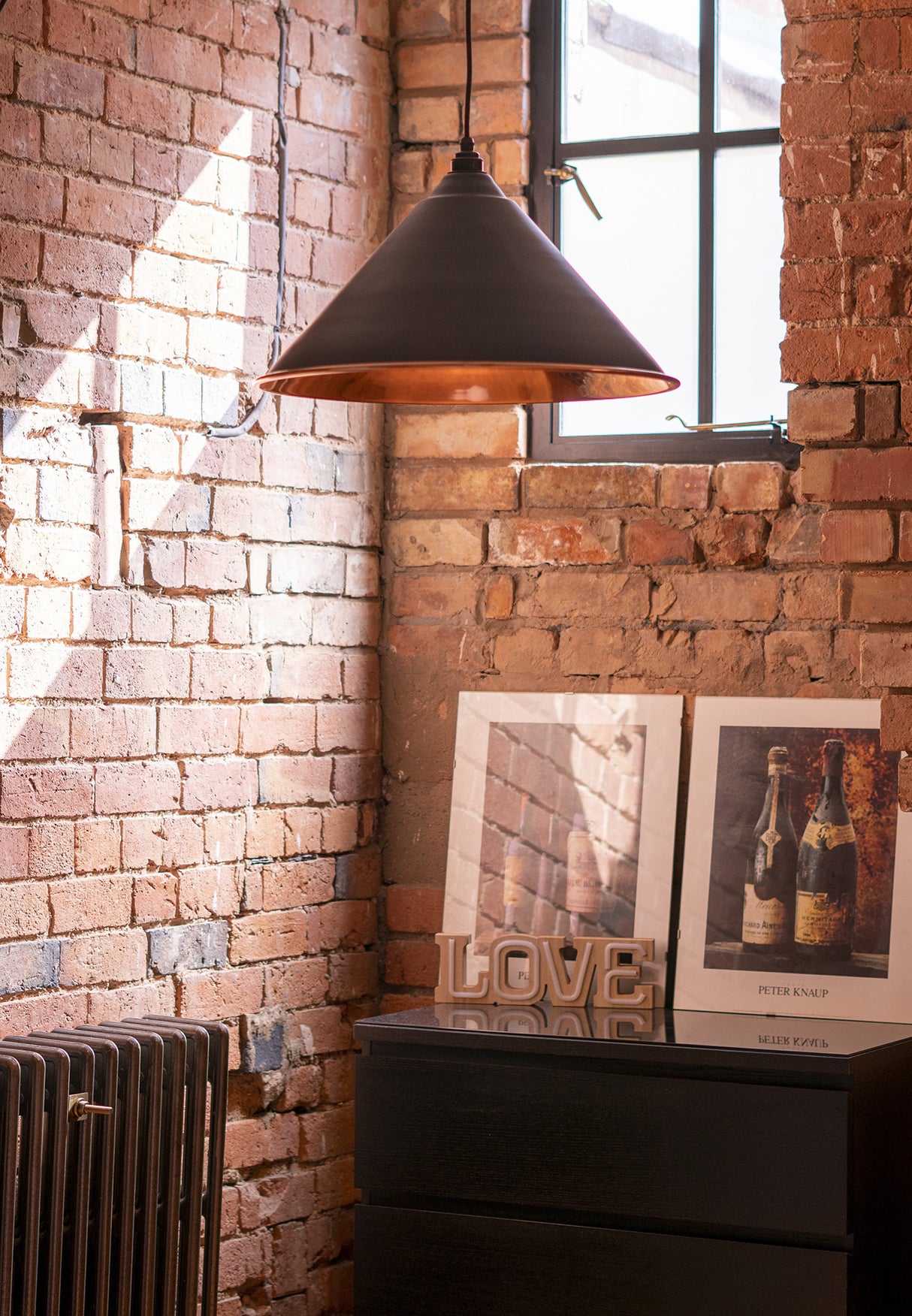 From The Anvil - Smooth Copper Hockley Pendant in Soot | Sku. 49503SSO | Trade Door Handles.