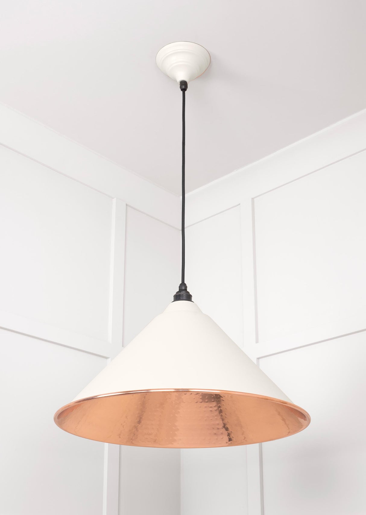 From The Anvil - Hammered Copper Hockley Pendant in Teasel | Sku. 49503TE | Trade Door Handles.
