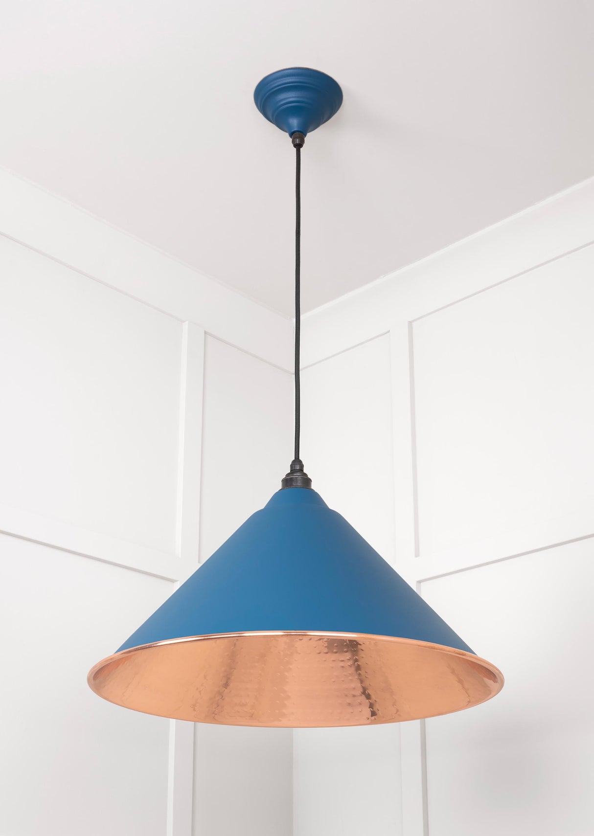 From The Anvil - Hammered Copper Hockley Pendant in Upstream | Sku. 49503U | Trade Door Handles.