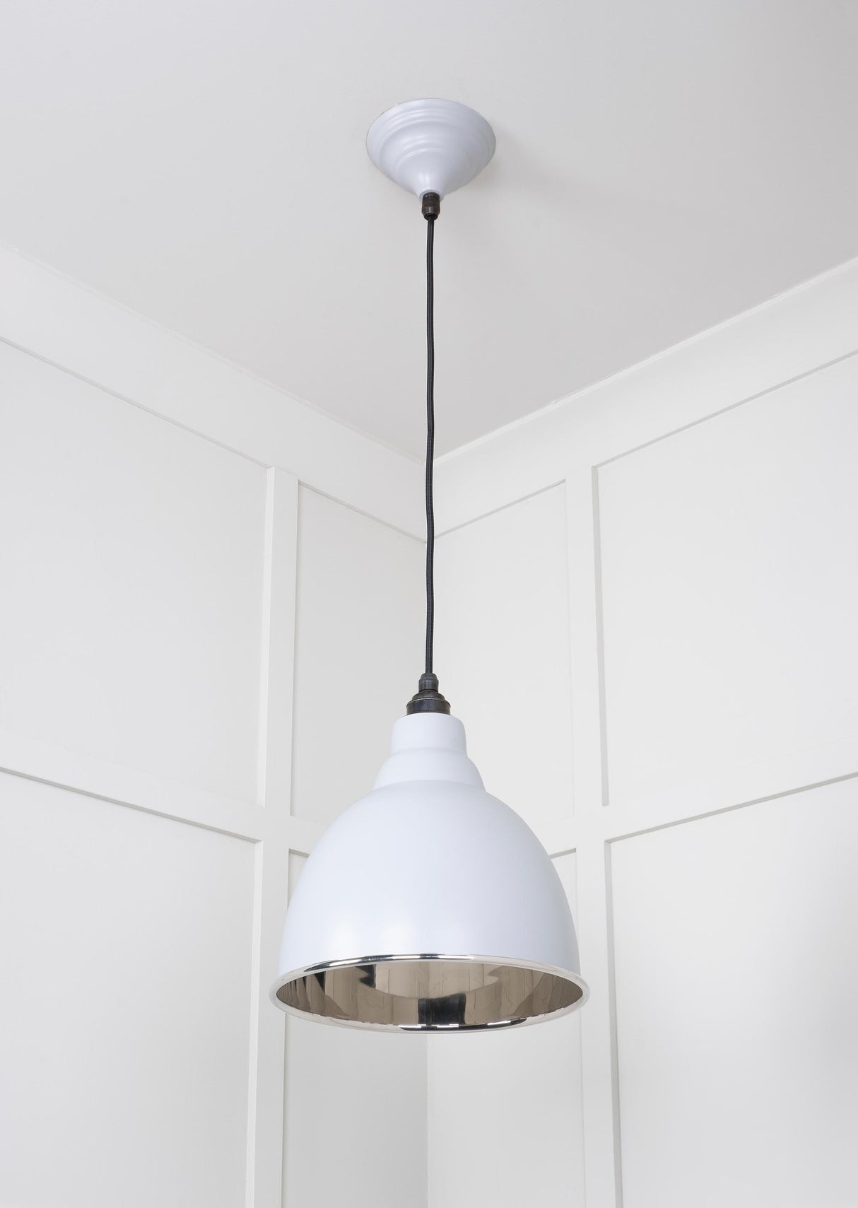 From The Anvil - Smooth Nickel Brindley Pendant in Birch | Sku. 49504BI | Trade Door Handles.