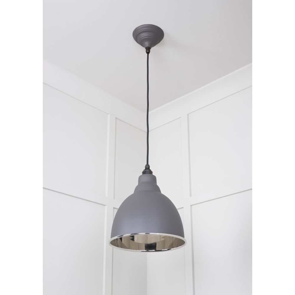 From The Anvil - Smooth Nickel Brindley Pendant in Bluff | Sku. 49504BL | Trade Door Handles.