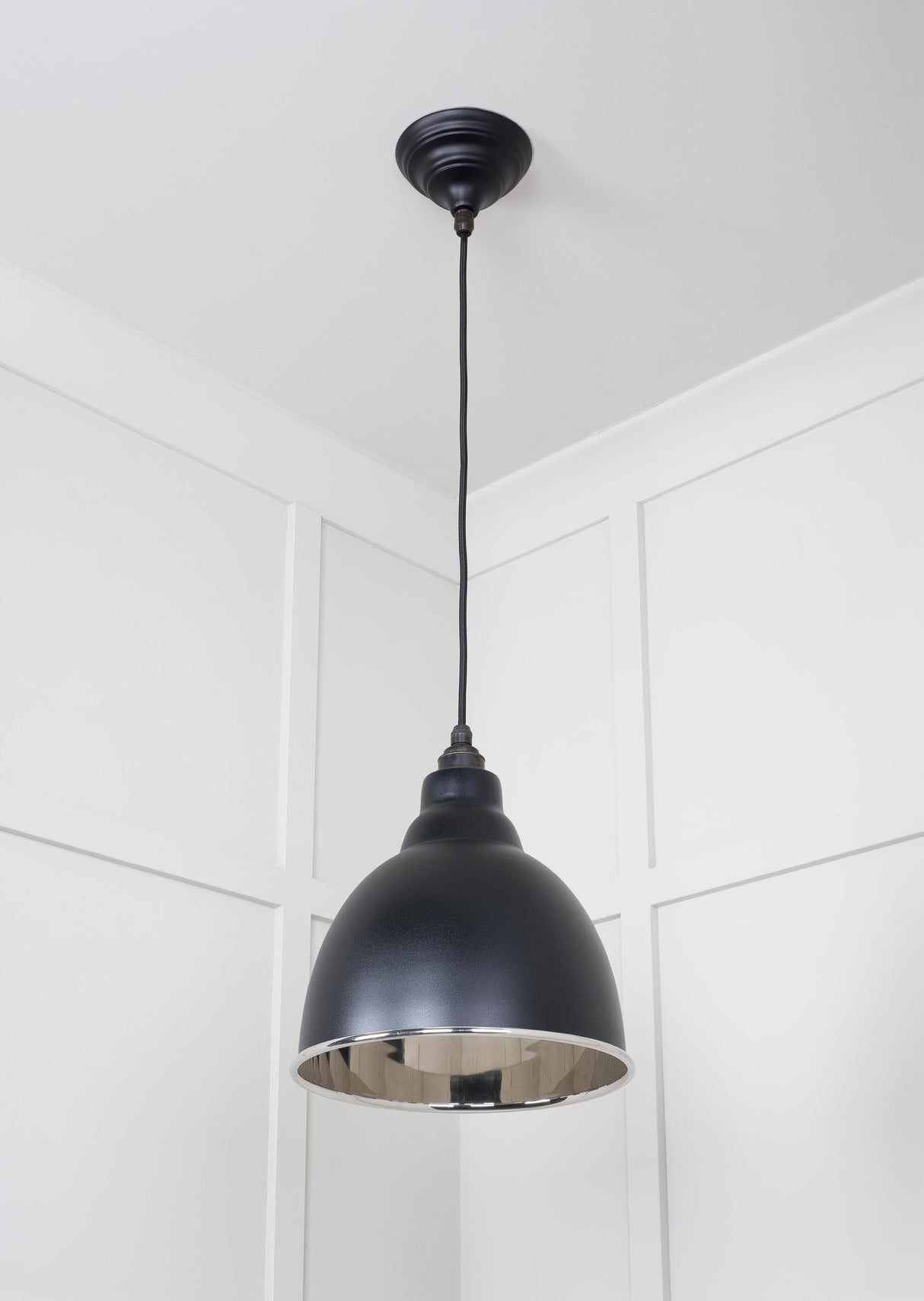 From The Anvil - Smooth Nickel Brindley Pendant in Elan Black | Sku. 49504EB | Trade Door Handles.