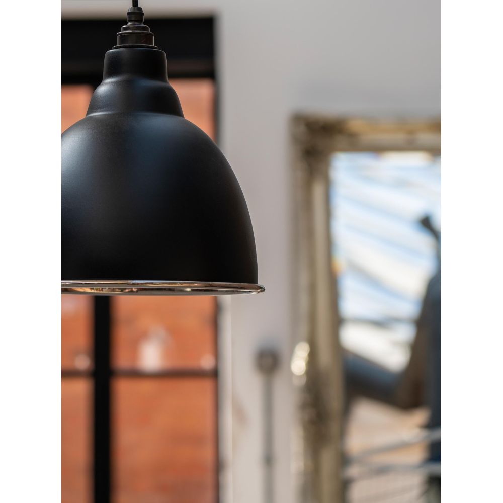 From The Anvil - Smooth Nickel Brindley Pendant in Elan Black | Sku. 49504EB | Trade Door Handles.