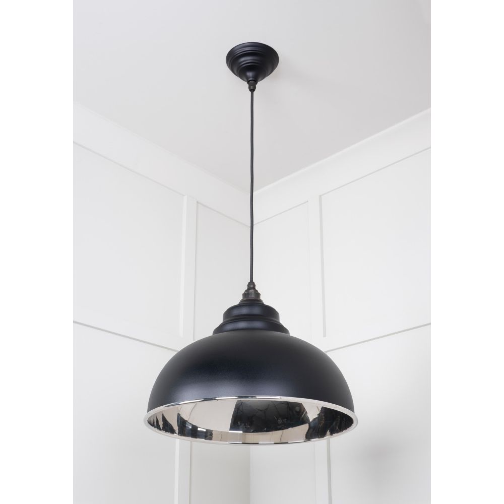 From The Anvil - Smooth Nickel Harborne Pendant in Elan Black | Sku. 49505EB | Trade Door Handles.