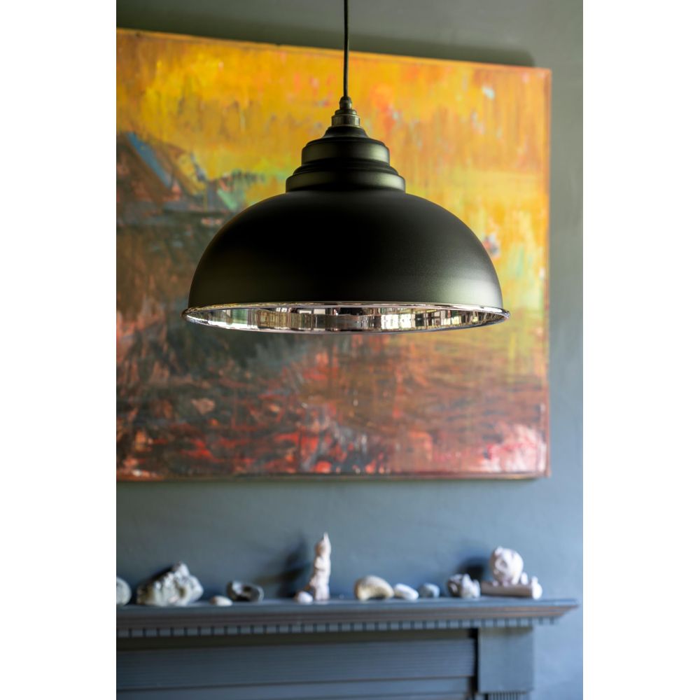From The Anvil - Smooth Nickel Harborne Pendant in Elan Black | Sku. 49505EB | Trade Door Handles.