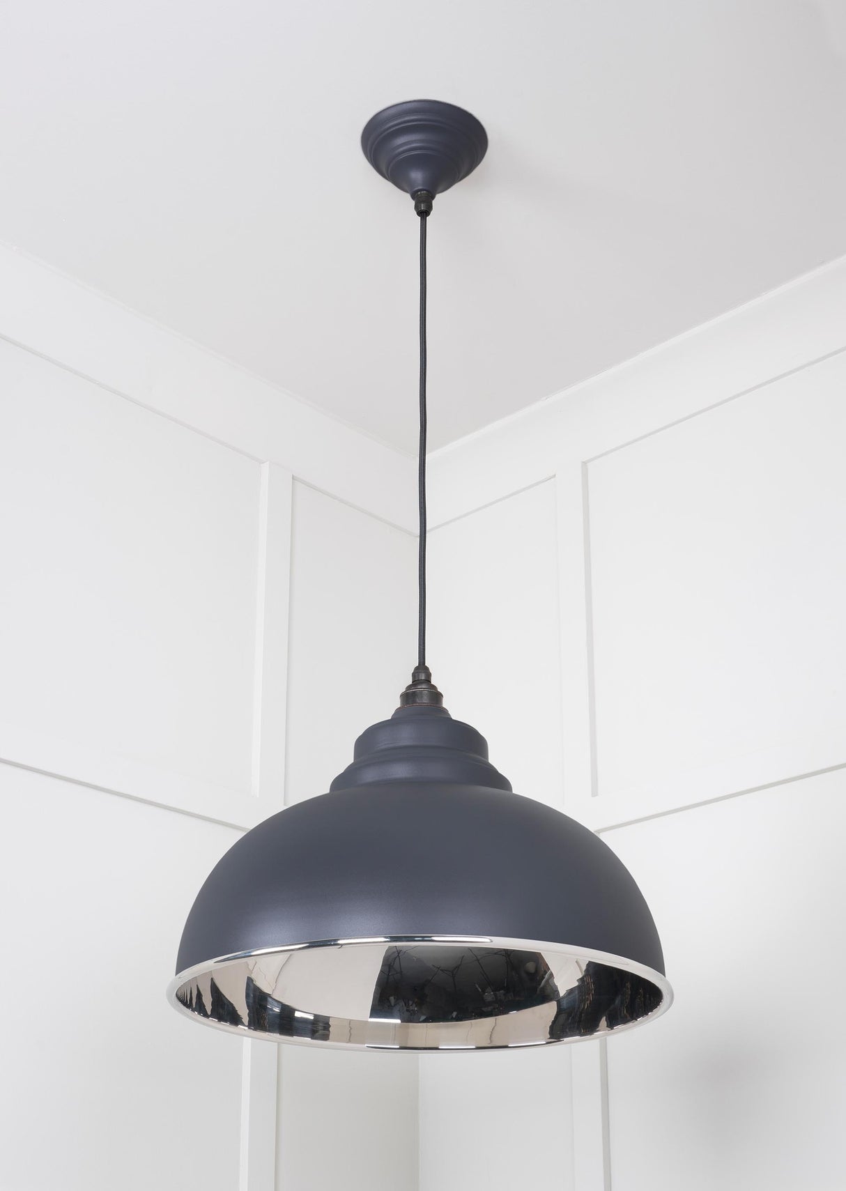 From The Anvil - Smooth Nickel Harborne Pendant in Slate | Sku. 49505SL | Trade Door Handles.