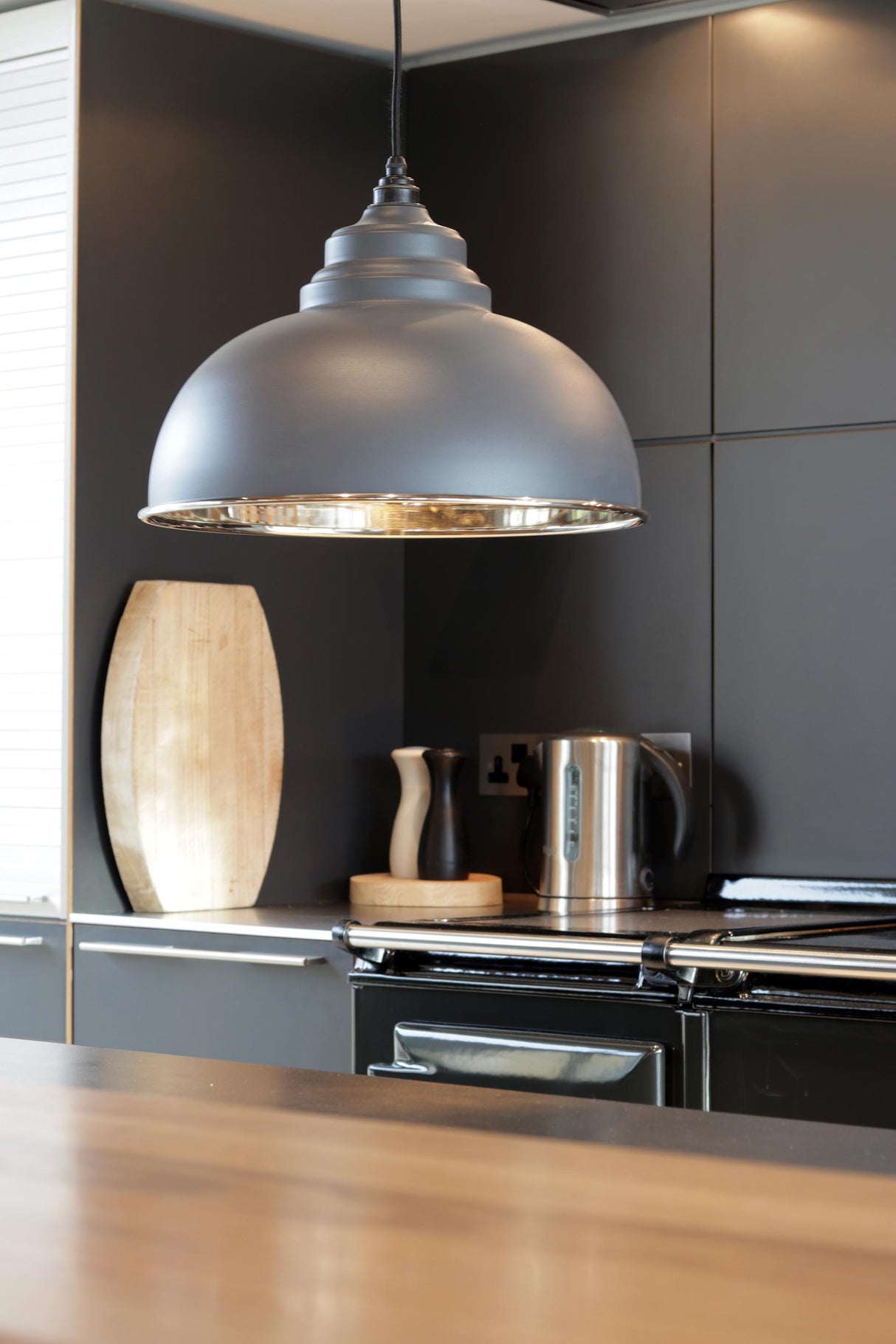 From The Anvil - Smooth Nickel Harborne Pendant in Slate | Sku. 49505SL | Trade Door Handles.