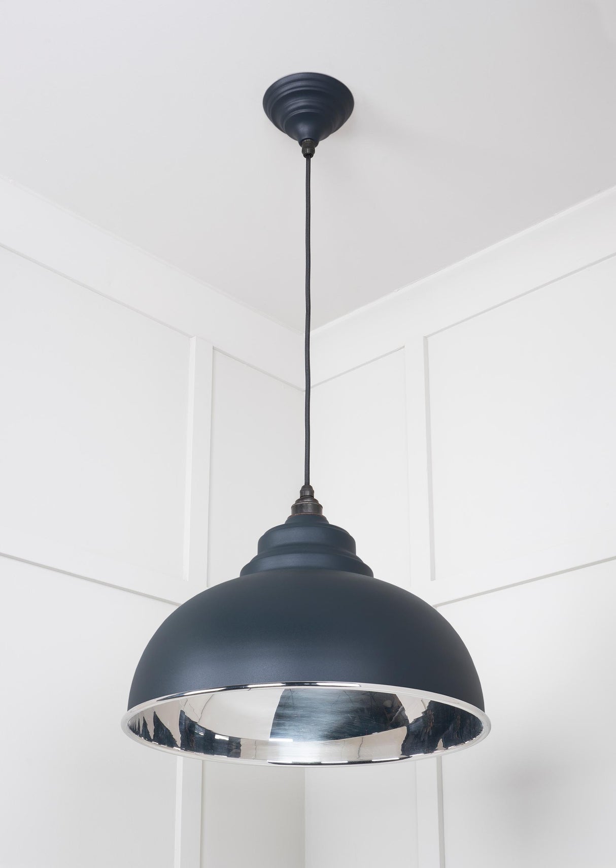 From The Anvil - Smooth Nickel Harborne Pendant in Soot | Sku. 49505SO | Trade Door Handles.