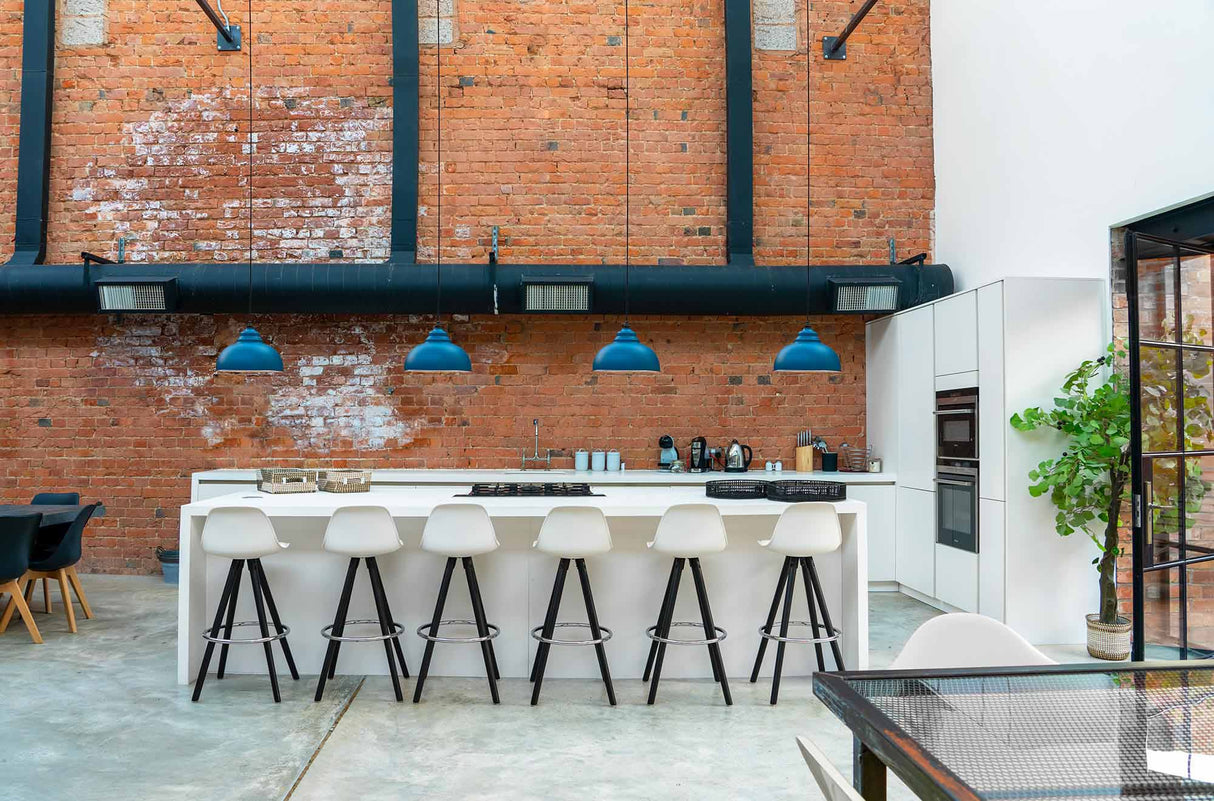 From The Anvil - Smooth Nickel Harborne Pendant in Upstream | Sku. 49505U | Trade Door Handles.