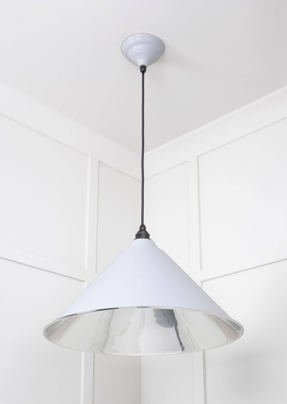 From The Anvil - Smooth Nickel Hockley Pendant in Birch | Sku. 49506BI | Trade Door Handles.