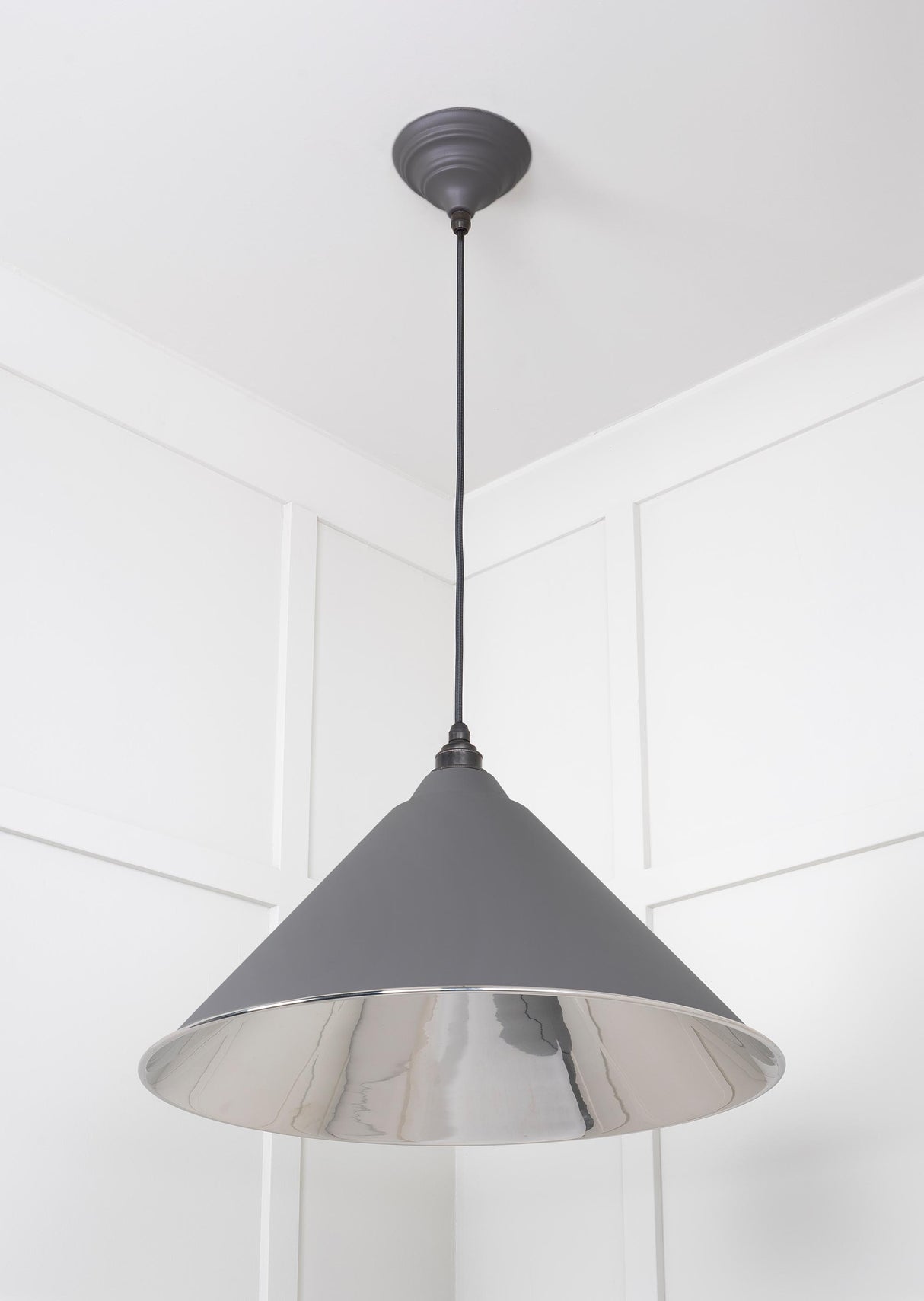 From The Anvil - Smooth Nickel Hockley Pendant in Bluff | Sku. 49506BL | Trade Door Handles.