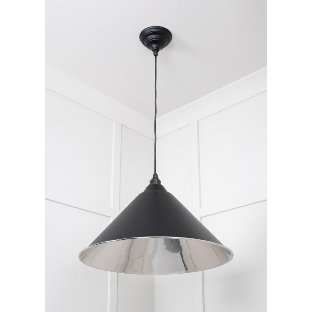 From The Anvil - Smooth Nickel Hockley Pendant in Elan Black | Sku. 49506EB | Trade Door Handles.
