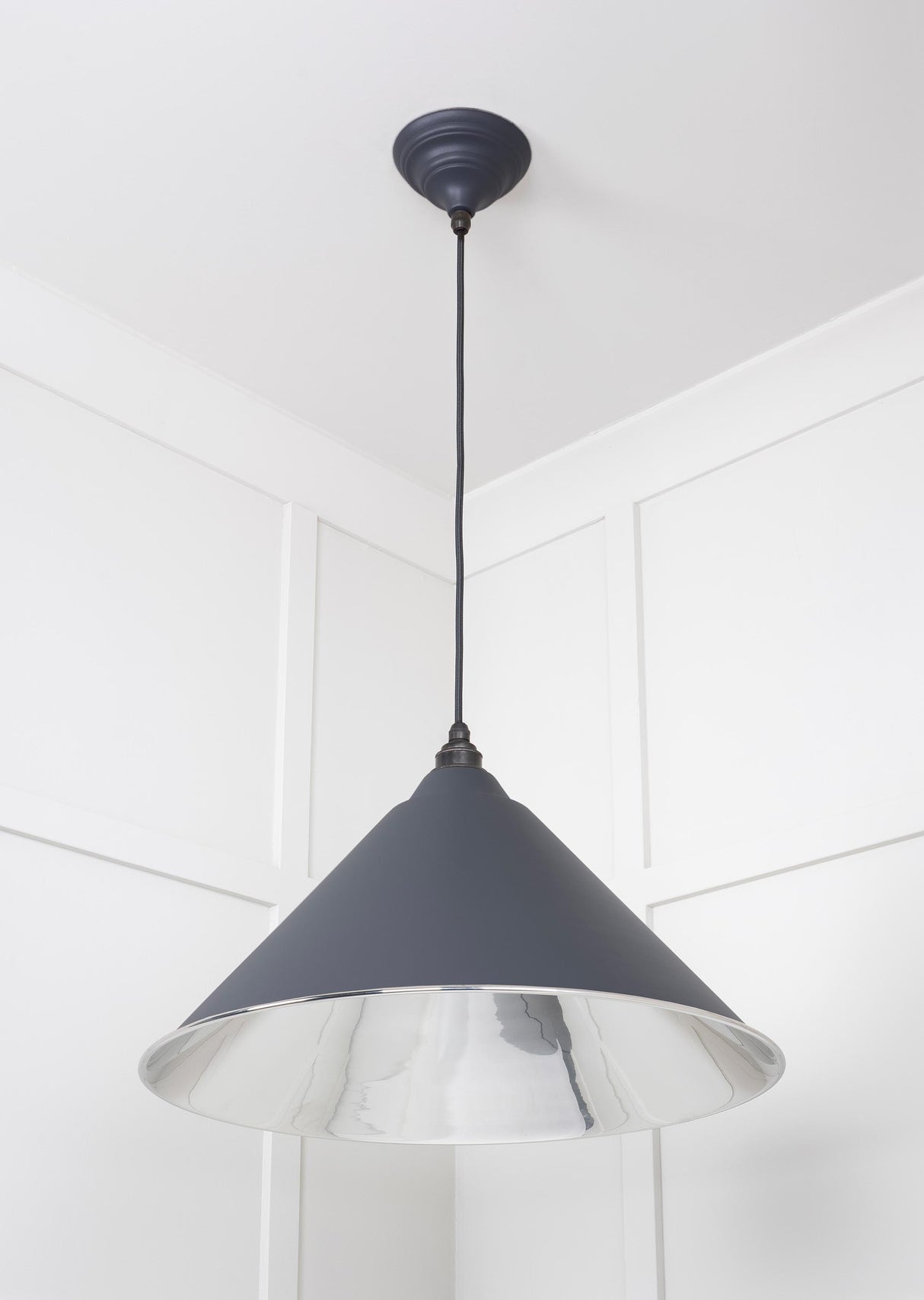 From The Anvil - Smooth Nickel Hockley Pendant in Slate | Sku. 49506SL | Trade Door Handles.