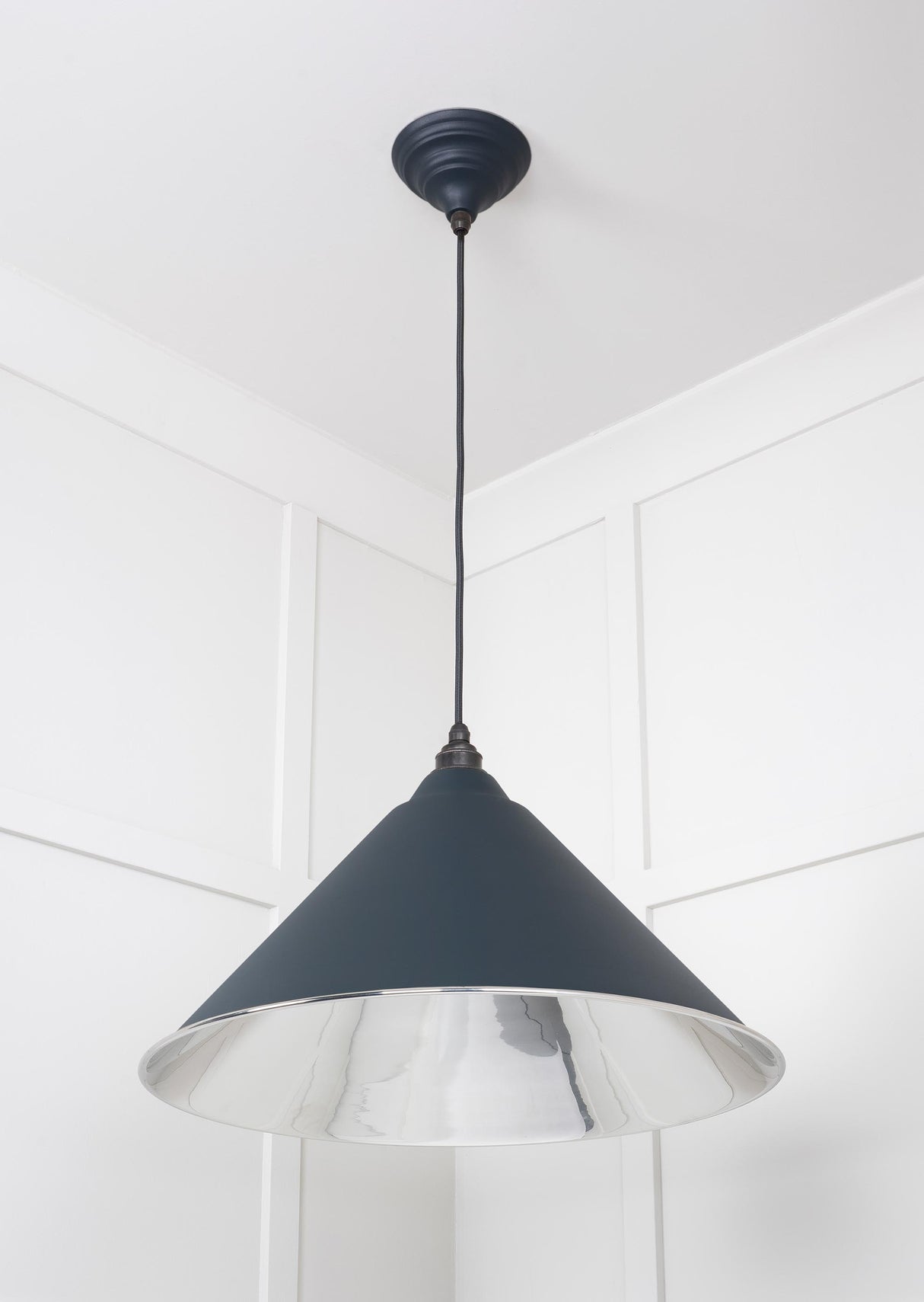 From The Anvil - Smooth Nickel Hockley Pendant in Soot | Sku. 49506SO | Trade Door Handles.