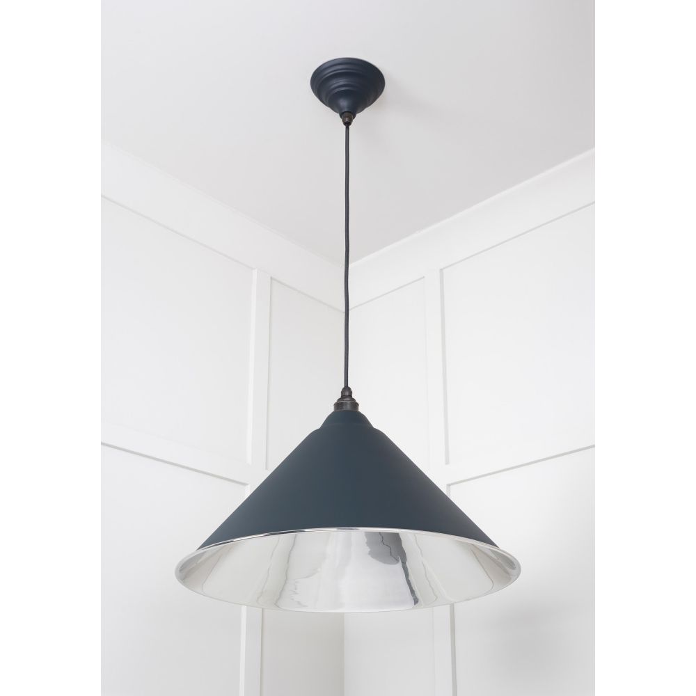From The Anvil - Smooth Nickel Hockley Pendant in Soot | Sku. 49506SO | Trade Door Handles.
