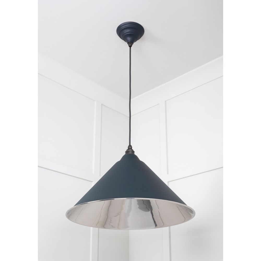 From The Anvil - Smooth Nickel Hockley Pendant in Soot | Sku. 49506SO | Trade Door Handles.